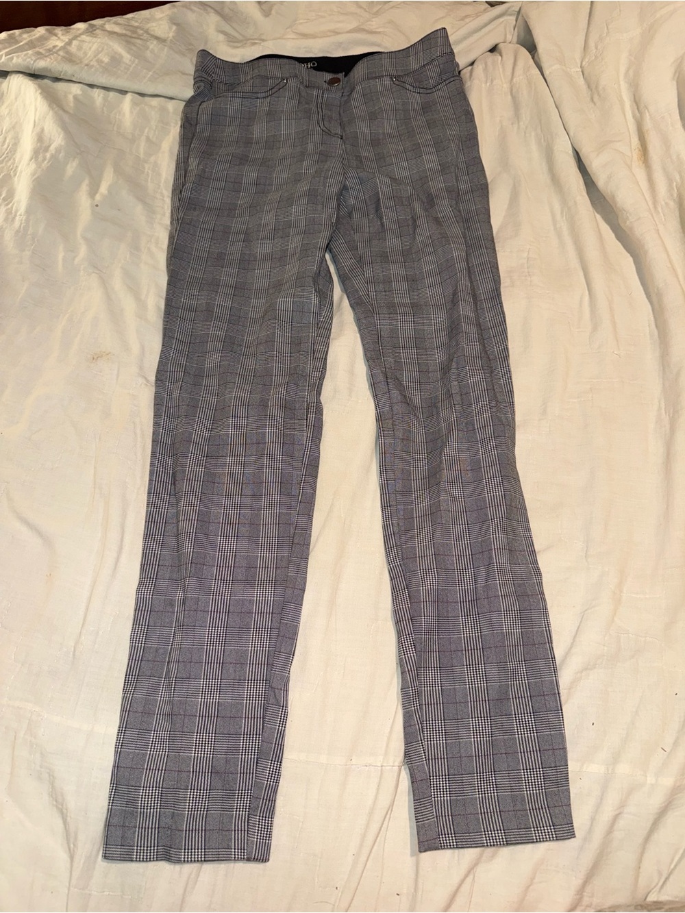 SOHO Apparel Gray Plaid Career Pants Size 4